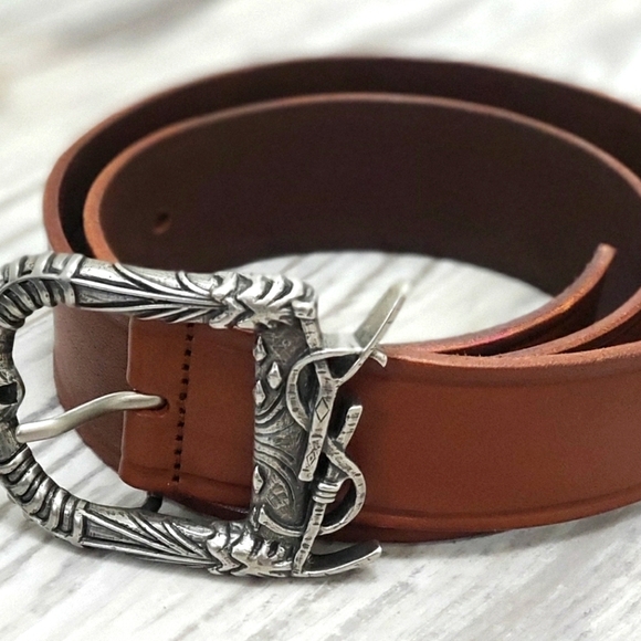 ***SOLD****100% Authentic YSL dark brown belt 31inches/80cm - Picture 1 of 8